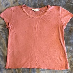 Ribbed Pink Tee
